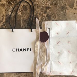 Chanel  gift bag, ribbon, wrapping paper